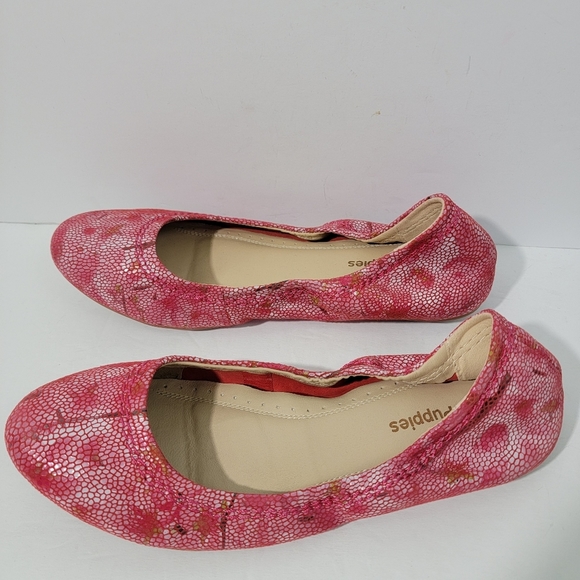 Hush Puppies WIDE Red/White Ballet Flat Women Sz 9 Leather Barbiecore EUC - Picture 3 of 9